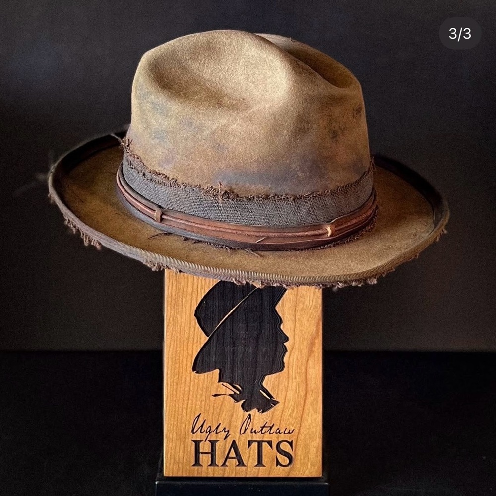 Custom Ugly Outlaw “Rude Civilian” Western Hat - Picture 3 of 12